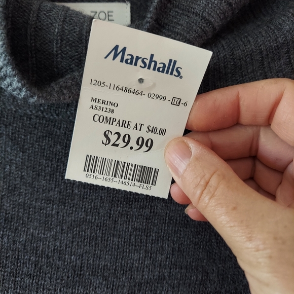 NWT Rachel Zoe Merino Wool Gray Turtleneck Sweater - Picture 6 of 9